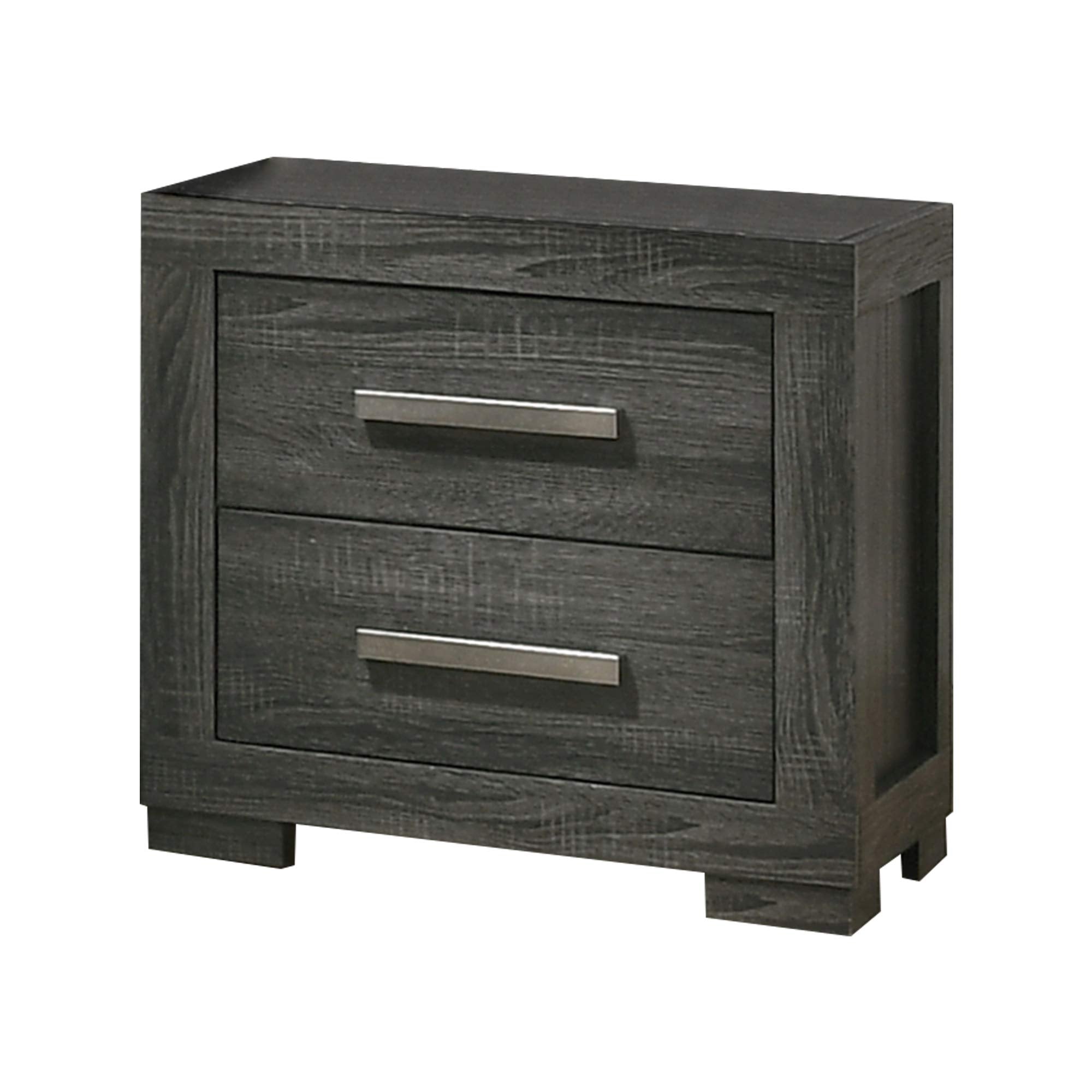 Best Quality Furniture Nightstand, Weathered Gray